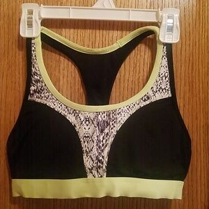Athleta bikini swim top sz xxs black/lime